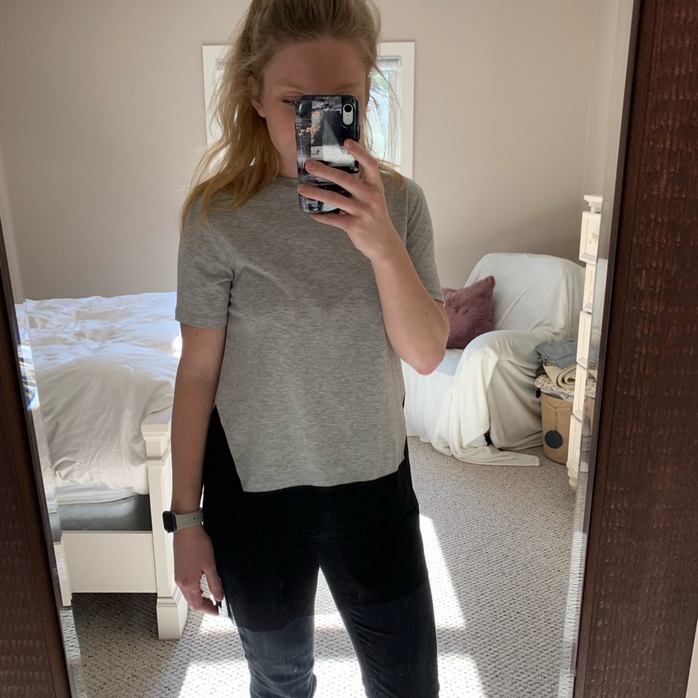 ZARA grey & black mesh T